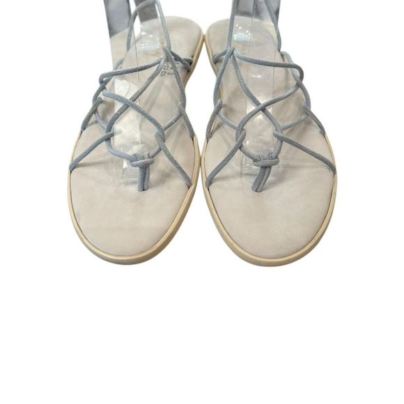 HOGAN Women's Gray Suede Leather Netting Thong Sandals 39 - Picture 4 of 8